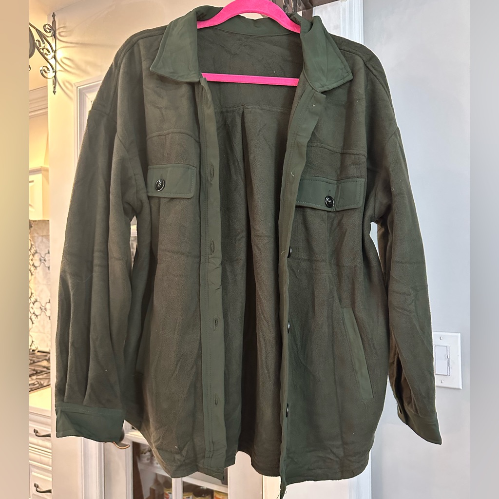 Olive Green Polyester Jacket